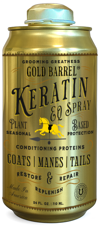 Gold Barrel EQ can, front view